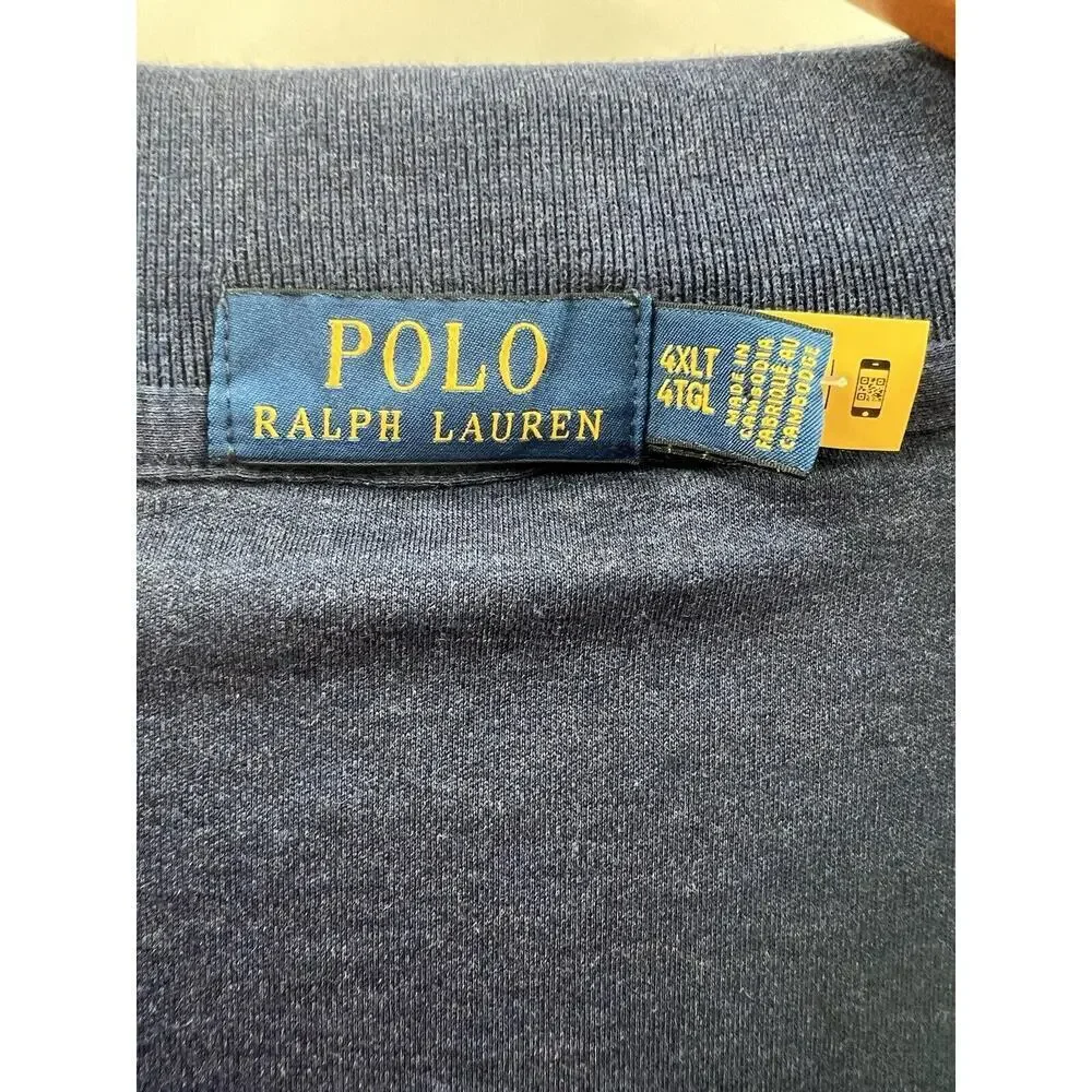 Polo Ralph Lauren Men’s Navy Blue Jersey Knit Polo Size 4XLT NWT